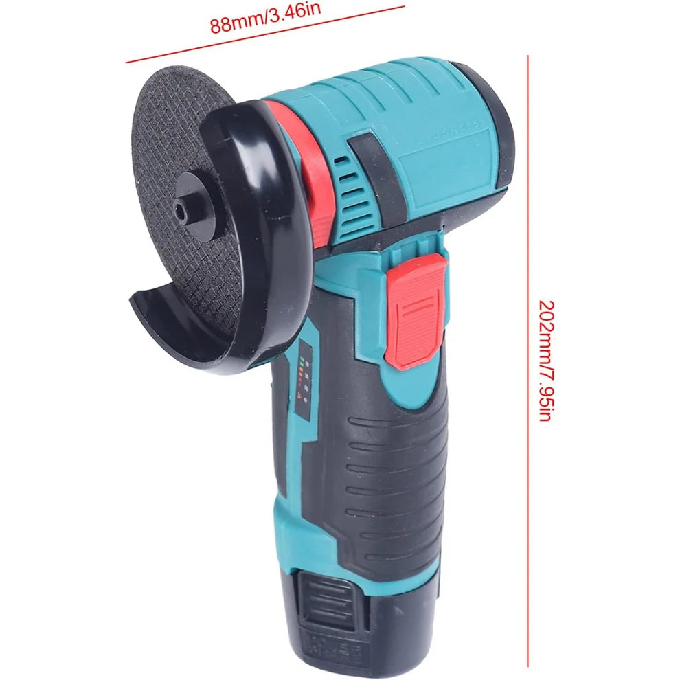 Amoladora Pulidora Angular Inalámbrica 12V + 2 Baterías Recargables + Accesorio