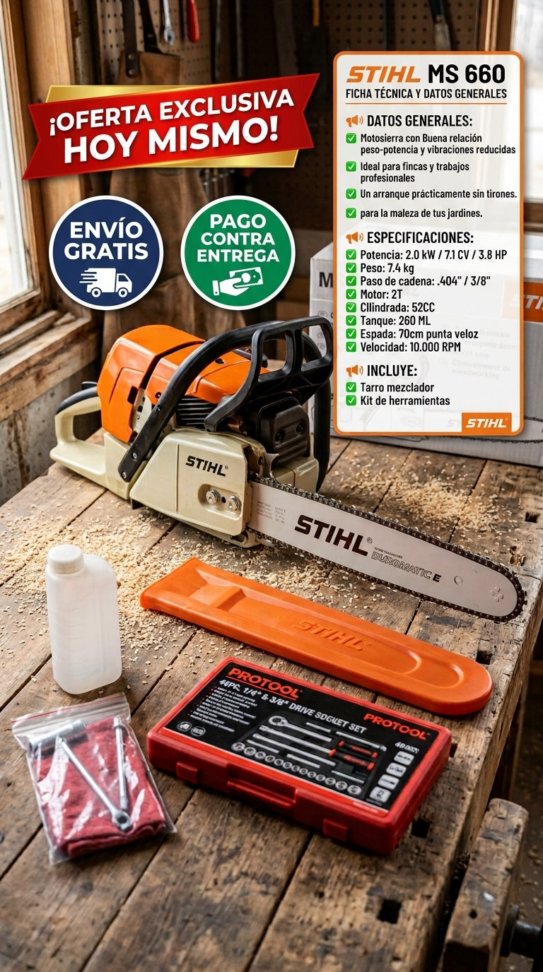 Motosierra A Gasolina STIHL® MS-660 Trabajo Pesado + OBSEQUIO 🎁